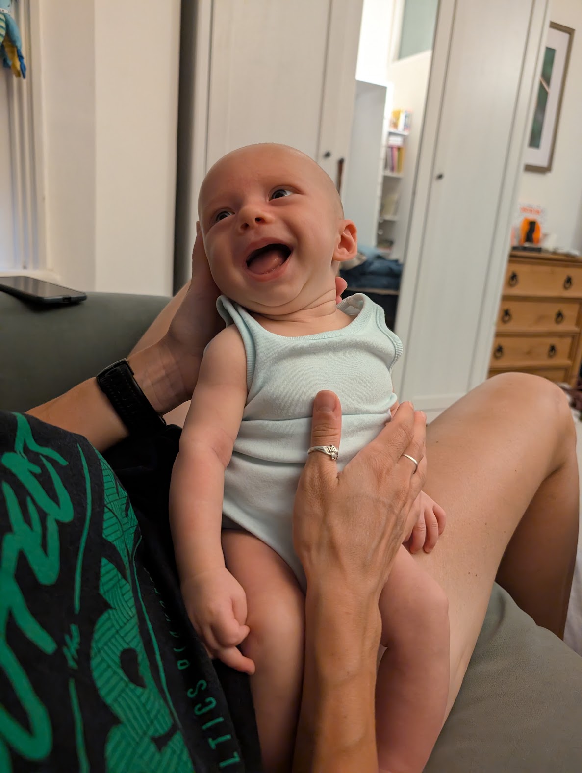 Pemi is smiling more frequently!